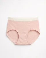 Women's 32-Gauge Melange Mid-Rise Briefs with Contrast Waist - Style 2092 - image 2