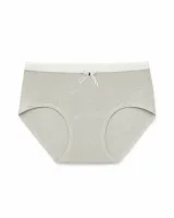 Women's Melange Mid-Rise Briefs with Dotted Waist and Lace Bow - Style 5141 - image 2