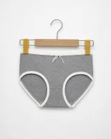 Women's Melange Mid-Rise Briefs with Dotted Waist and Lace Bow - Style 5141 - image 1