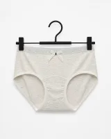 Women's Melange Mid-Rise Briefs with Dotted Waist and Lace Bow - Style 5141 - image 5