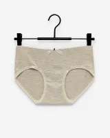 Women's Melange Mid-Rise Briefs with Dotted Waist and Lace Bow - Style 5141 - image 6