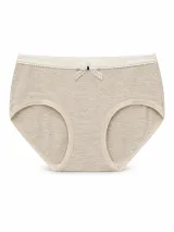 Women's Melange Mid-Rise Briefs with Dotted Waist and Lace Bow - Style 5141 - image 6