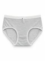 Women's Melange Mid-Rise Briefs with Dotted Waist and Lace Bow - Style 5141 - image 4