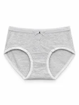 Women's Melange Mid-Rise Briefs with Dotted Waist and Lace Bow - Style 5141 - image 3