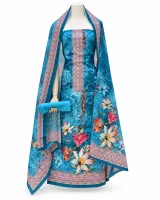 Zam Zam Teal Chevron Lily Border - ছবি 2