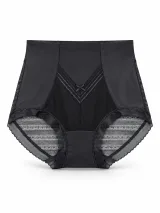 Women's High-Waist Sheer-Mesh Shaping Briefs with V-Panel - Style 1036 - ছবি 1