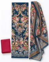 Zam Zam Teal Rose Garden Ornate Border - ছবি 1