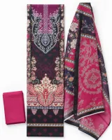 Zam Zam Dark Pink Navy Ornate Paisley - ছবি 1