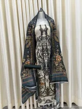 Zam Zam Ivory Damask Column - image 1