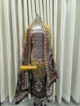 Zam Zam Mustard Oval Lattice - image 1