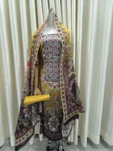 Zam Zam Mustard Oval Lattice - image 2