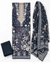 Zam Zam Navy Polka Wave Floral - ছবি 1