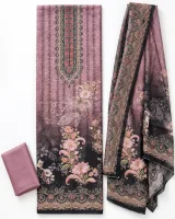 Zam Zam Mauve Geometric Floral Border - image 1