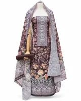 Zam Zam Mauve Brown Floral Lace - image 2