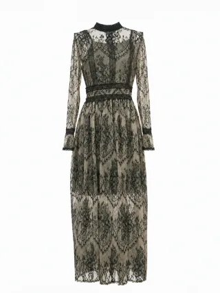 Lace Overlay Maxi Dress