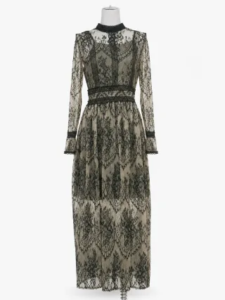 Lace Overlay Maxi Dress