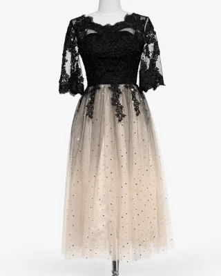 Lace Star Tulle Midi Dress
