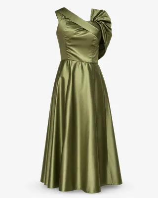 One-Shoulder Satin Gown