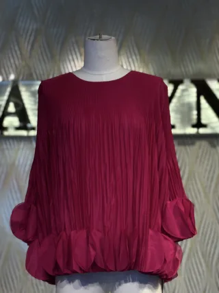 Pleated Petal Ruffle Top