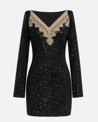 Rhinestone Glitter Bodycon Mini