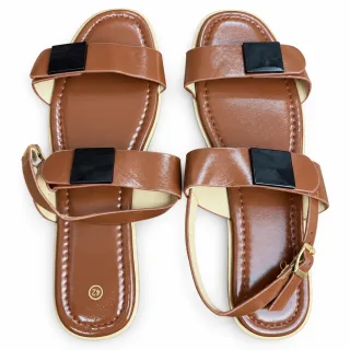 Double-Band Buckle Ankle-Strap Sandals
