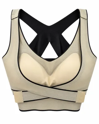 Padded Cross-Back Bra with Wraparound Bands