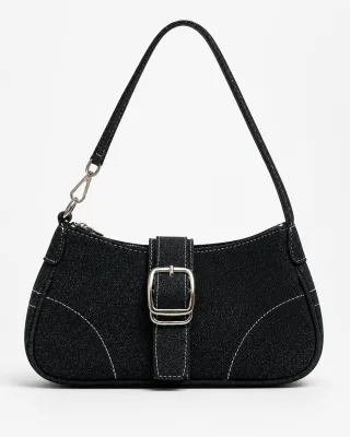 Denim Chain Buckle Bag