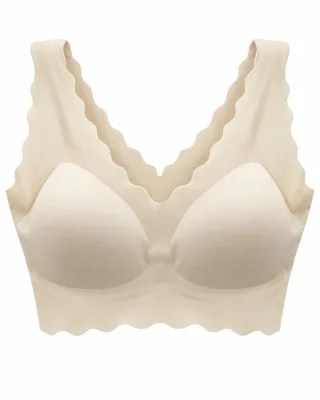 Wide-Strap Scalloped Padded Bra - Style 6009