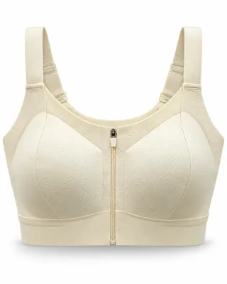 Women's Front-Zip Bra with Wide Straps