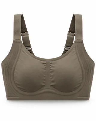 Women's Ribbed-Panel Full-Cup Bra with Wide Straps