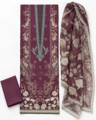 Zam Zam Plum Damask Floral Panel
