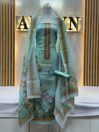 Zam Zam Scattered Floral Gold Trim