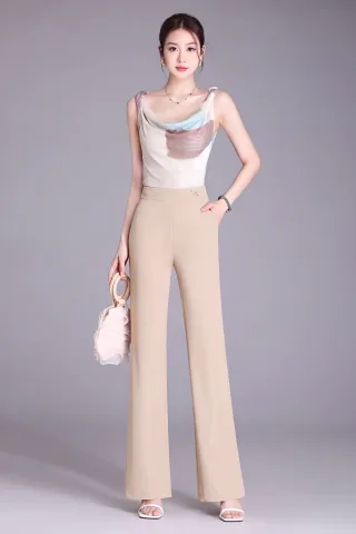 Comfort Desert Khaki Flare Trousers