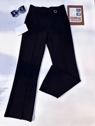 Stylish Midnight Black Flare Trousers