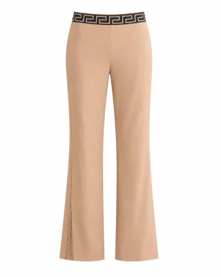Stylish Beige Straight-Leg Trousers