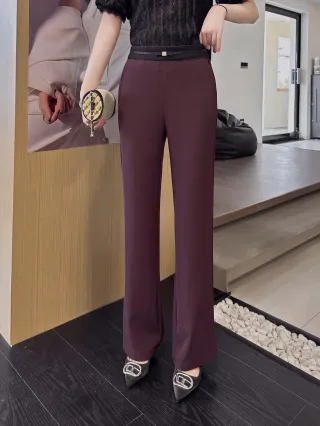 Comfort Plum Wine Flare Trousers