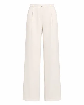Trend Pearl White Straight-Leg Trousers