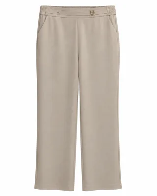 Stylish Apricot Cream Straight-Leg Trousers