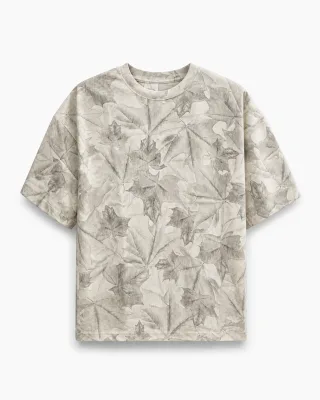 Men's Leaf Print Short Sleeve T-Shirt - Style 2669
