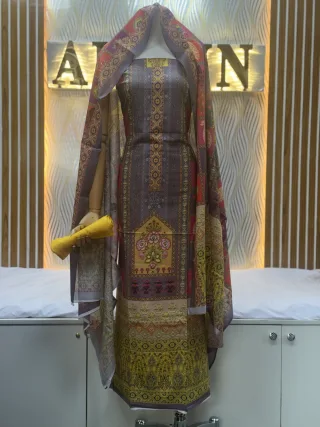 Zam Zam Brown Geometric Tribal Yellow
