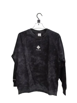 Men's Black Leaf Print Crewneck Sweatshirt