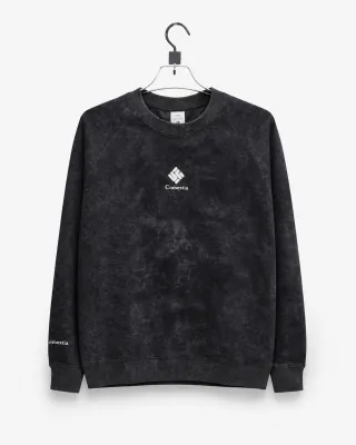 Men's Black Leaf Print Crewneck Sweatshirt