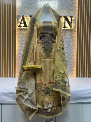 Zam Zam Golden Floral Striped