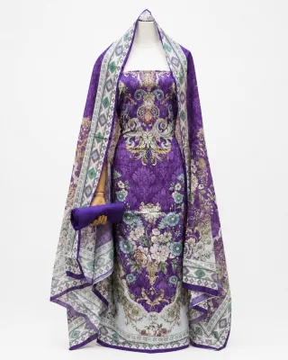 Zam Zam Purple Damask Teal Accent
