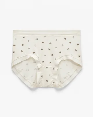 Women's Cream/Off-white with heart print Underwear