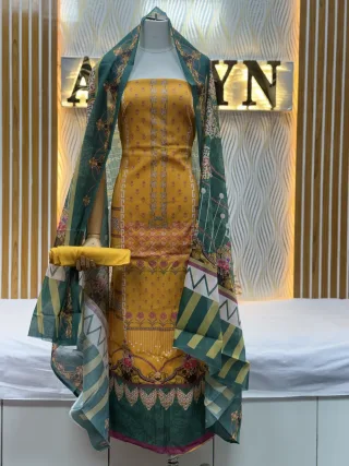 Zam Zam Yellow Booti Green