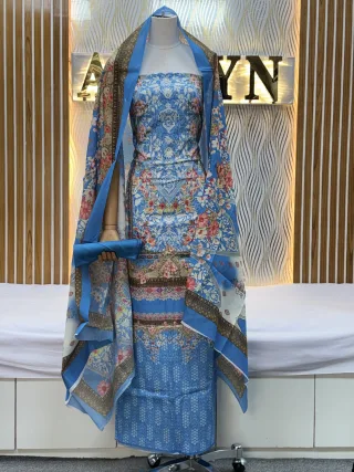 Zam Zam Sky Blue Ornate Multicolor