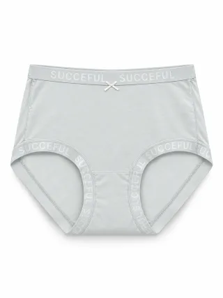 Women's Smooth High-Waist Briefs with Logo Trim - Style 33016