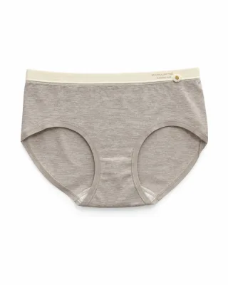 Women's 32-Gauge Melange Mid-Rise Briefs with Contrast Waist - Style 2092