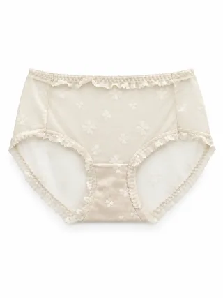 Women's Floral Mesh Mid-Rise Briefs - Style 9502